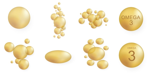Aceite de pescado botella píldora cápsula softgel Nutrición omega 3 composición Vitamina deficiencia píldora Vector