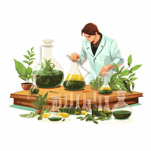 Aceites de hierbas medicinas naturales Científico o médico