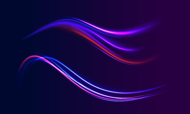 Aceleración velocidad movimiento en carretera nocturna Líneas de velocidad mágica movimiento rápido movimiento de luz del coche borroso