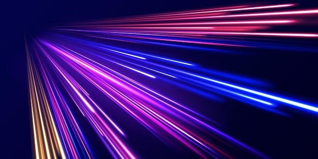 Aceleración velocidad movimiento en la carretera nocturna Magia moviendo líneas de velocidad rápida