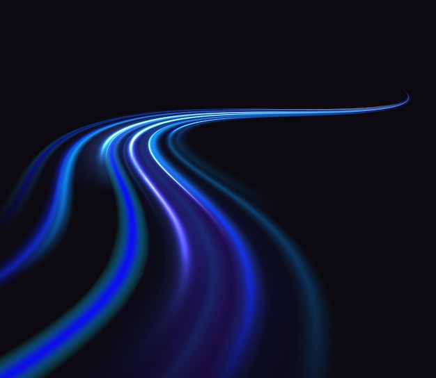 Aceleración velocidad movimiento en la carretera nocturna magia en movimiento rápida velocidad líneas policiales luz borrosa del coche