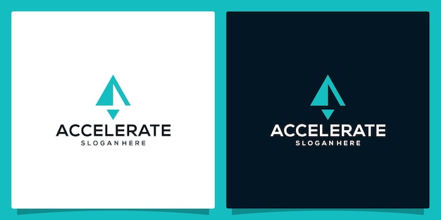 Acelere la plantilla de diseño del logotipo o aumente el diseño gráfico del logotipo ilustración vectorial Icono de lanzamiento de símbolo creativo