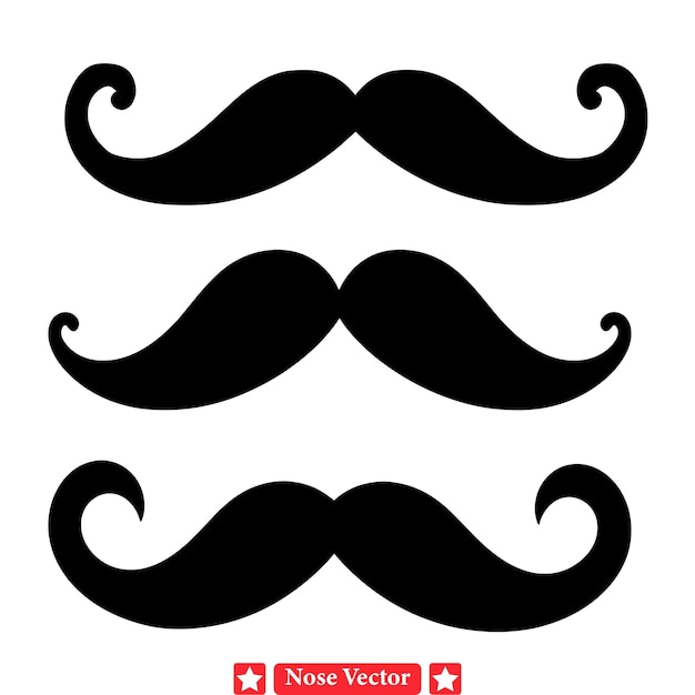 Vector acentos faciales variedad de siluetas de bigotes diseños intrigantes para mejorar sus creaciones