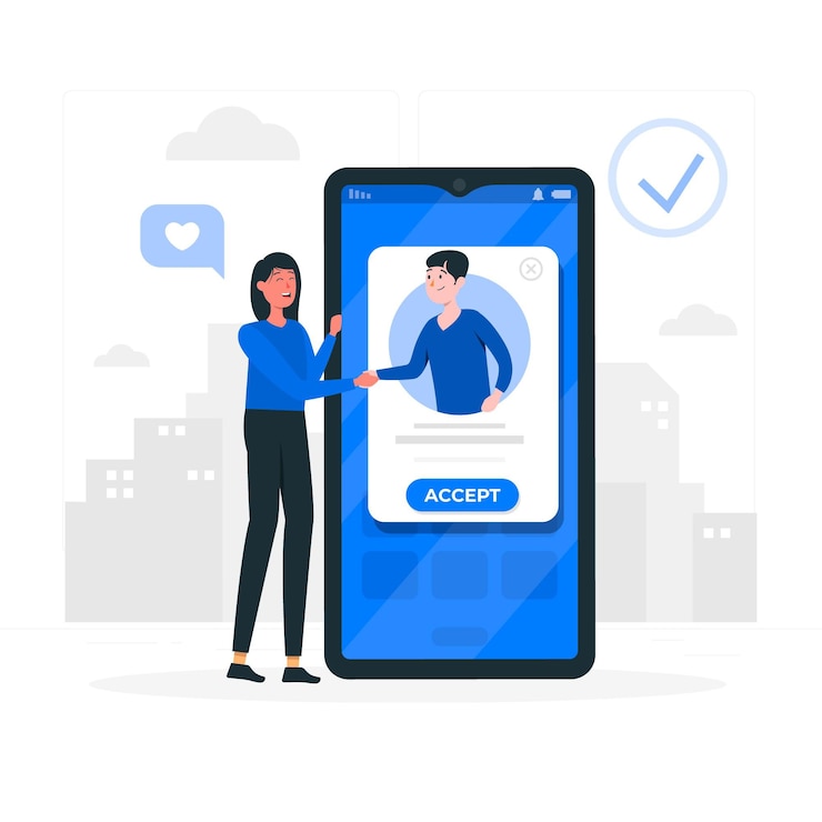 Vector aceptar la ilustración del concepto de solicitud