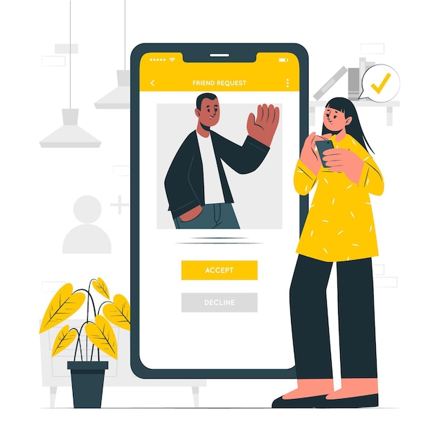 Aceptar la ilustración del concepto de solicitud
