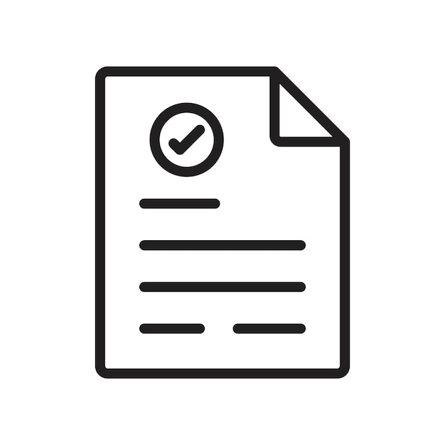 Aceptar el signo de configuración del contorno del ícono del documento