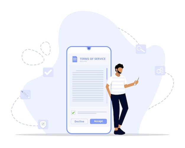 Aceptar términos ley Vector Ilustración