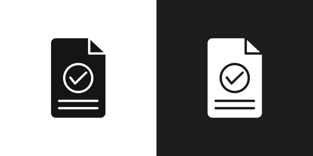 Aceptar el vector de conjunto de iconos de logotipo del documento