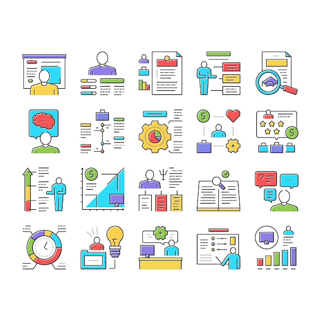 Acerca de mí Colección de iconas de presentación Vector de conjunto