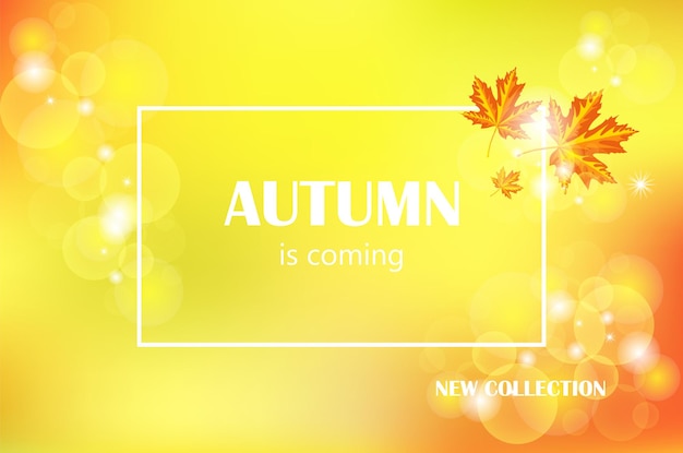 Se acerca el otoño banner con fondo de otoño