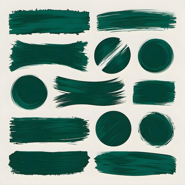 Vector acid green color abstract ink brush strokes banner texture set (conjunto de texturas de pancartas de tinta abstracta de color verde ácido)