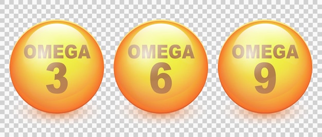 Ácidos omega tres seis y nueve vector de aceite de pescado