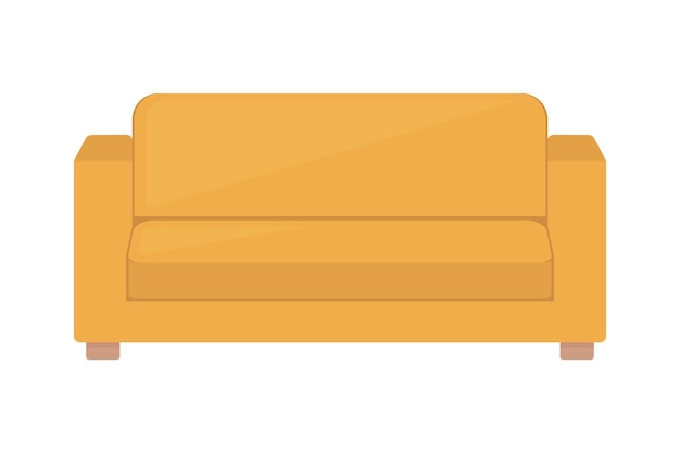 Acogedor sofá en estilo de dibujos animados plana