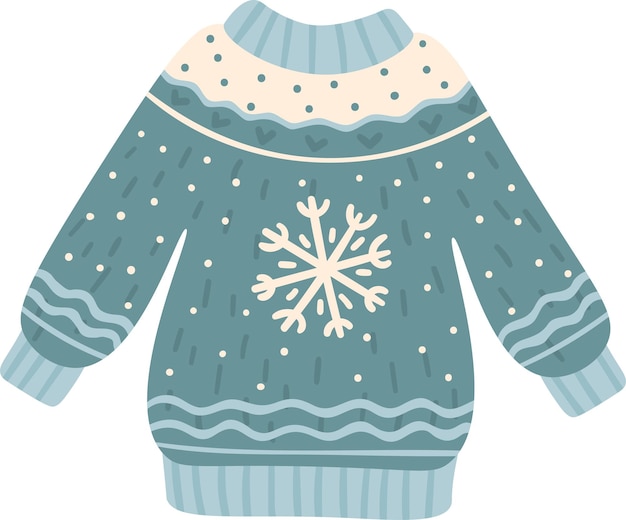Acogedor suéter navideño con un intrincado diseño de copo de nieve que proporciona calor y comodidad durante la festiva temporada de invierno mientras difunde la alegría navideña entre familiares y amigos