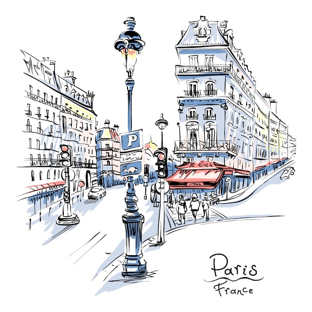 Acogedora calle de París, Francia