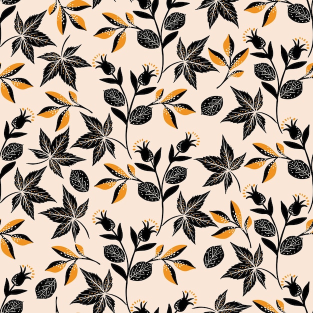 Acogedoras hojas de otoño Ilustración vectorial EPS 10 Fondo transparente de la temporada de flores de otoño Diseño para la moda