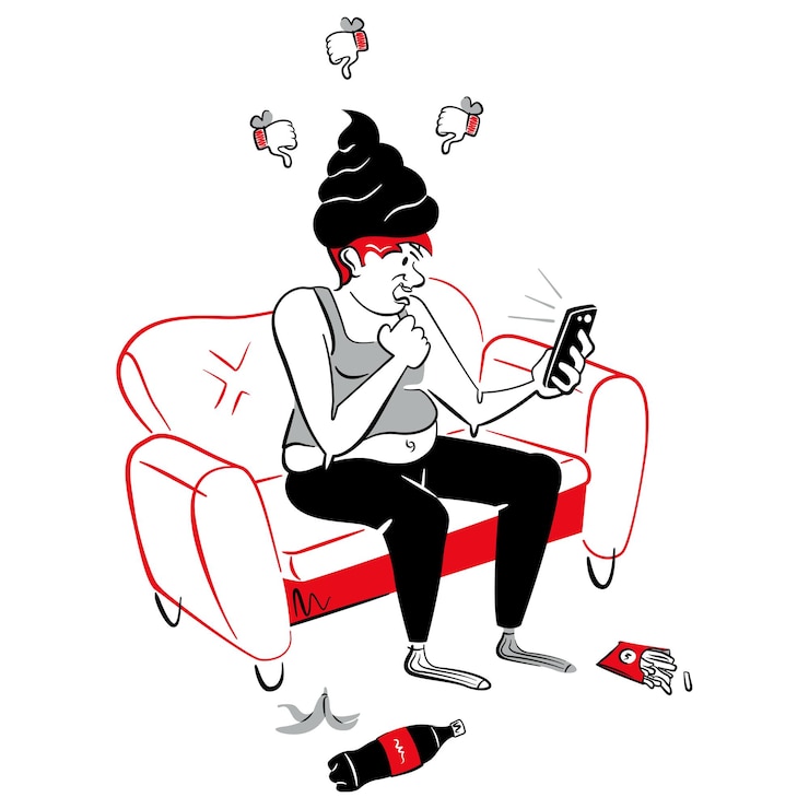 Vector los acosadores de las redes sociales envían mensajes de spam