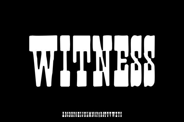 Action Witness Creative Vector Western Display Alfabeto Diseño de fuentes