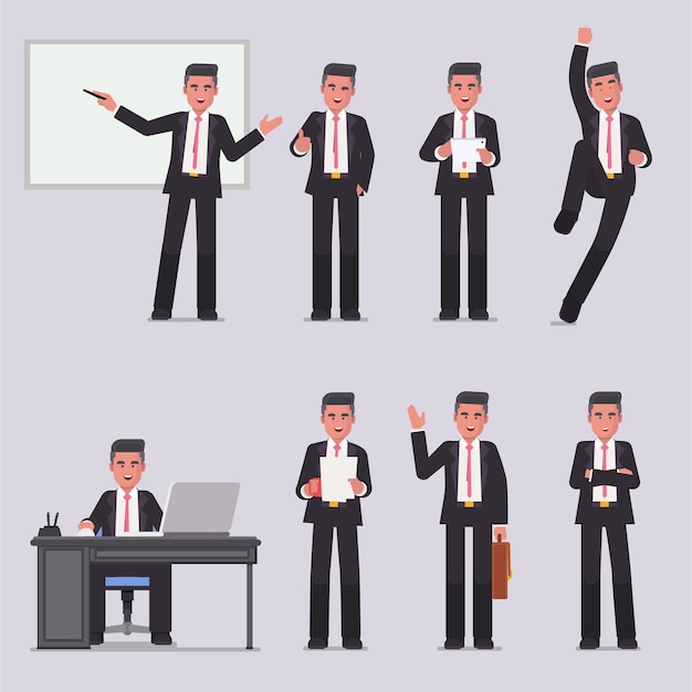 Actitudes y acciones de carácter de hombre de negocios