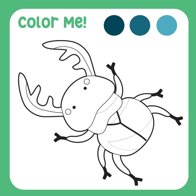 Actividad para colorear para niños Hoja de trabajo de animales para colorear Archivo vectorial