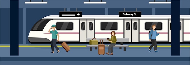 Actividad de la gente en la estación de metro