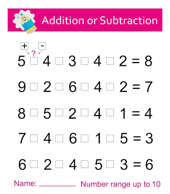 Actividad de matemáticas para niños Desarrollo de habilidades numéricas Rango de números hasta 10 Vector