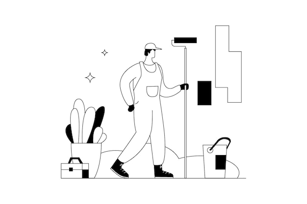 actividades al aire libre personaje arte vector línea plana ilustración