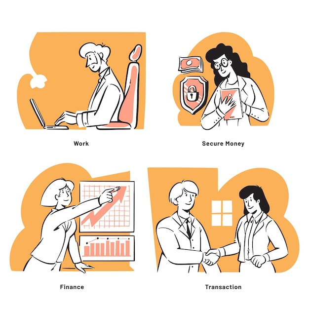 Actividades de personas para el concepto de inversión empresarial