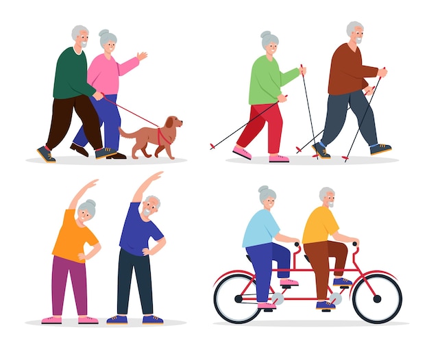 Actividades para personas mayores felices Estilo de vida de las parejas de personas mayores