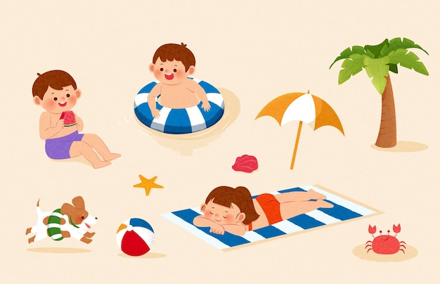 Actividades de verano para niños en la playa.