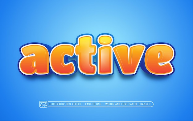 Activo: efecto de texto editable estilo 3d