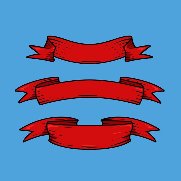 Activo gráfico del ejemplo del vector del conjunto de la cinta roja del vintage