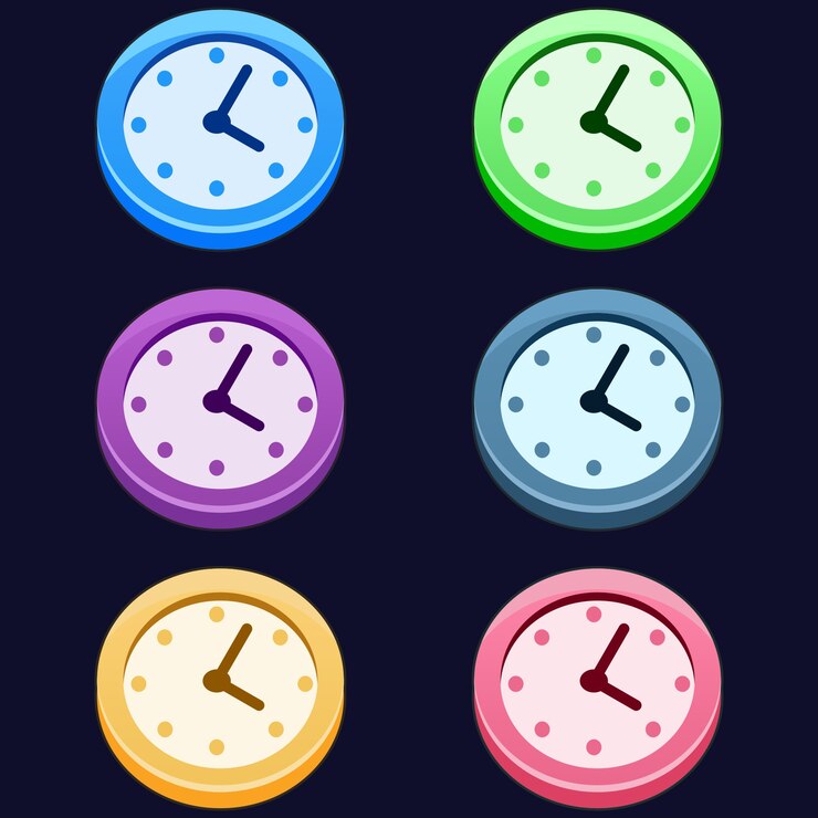 Vector activo de juego de reloj colorido