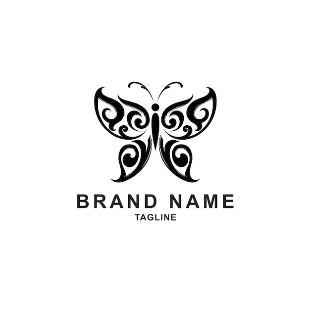 Activo de vector de logotipo de silueta de mariposa