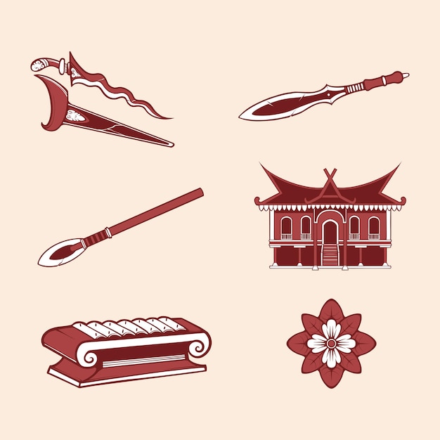 activo vectorial de arte de la cultura nusantara