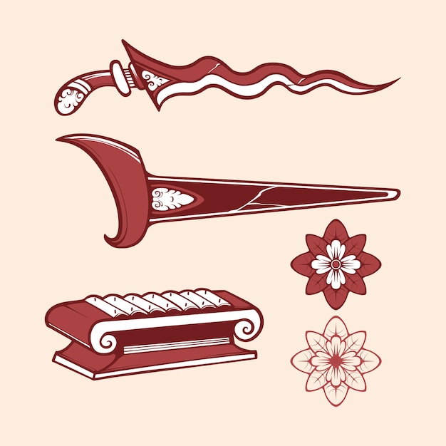 activo vectorial de arte de la cultura nusantara