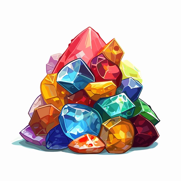 Vector activos del juego de ilustración de dibujos animados de diamantes