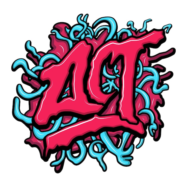 acto graffiti letras tipografía arte ilustración