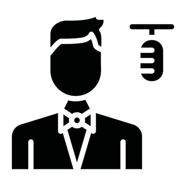 Actor de voz Glyph Ilustración en negro sólido