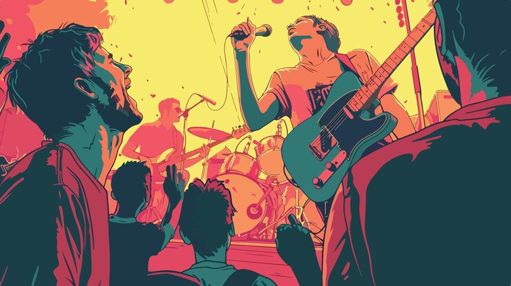 Una actuación de música en vivo enérgica