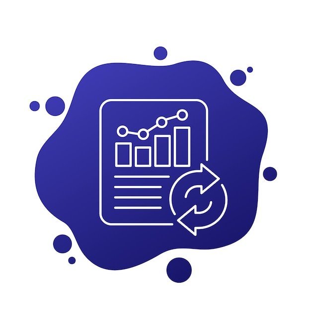 Actualización del diseño del vector de línea del icono del informe