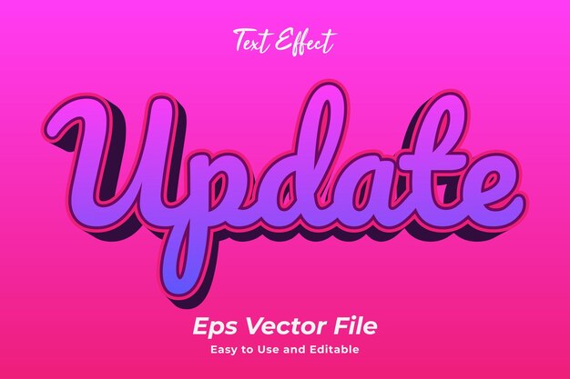 Actualización de efecto de texto editable y fácil de usar vector premium