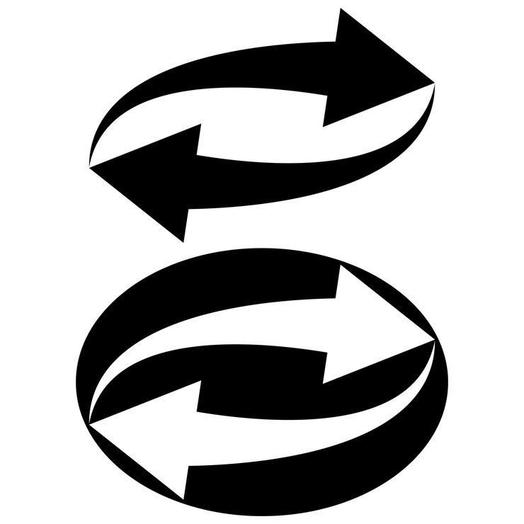 Vector actualización de símbolo de signo recargar flechas circulares vectoriales en círculo el concepto de reciclaje y renovación