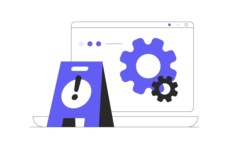Vector actualización del sistema mejoramiento cambio de nueva versión proceso de instalación de actualización web de vector de dibujos animados planos