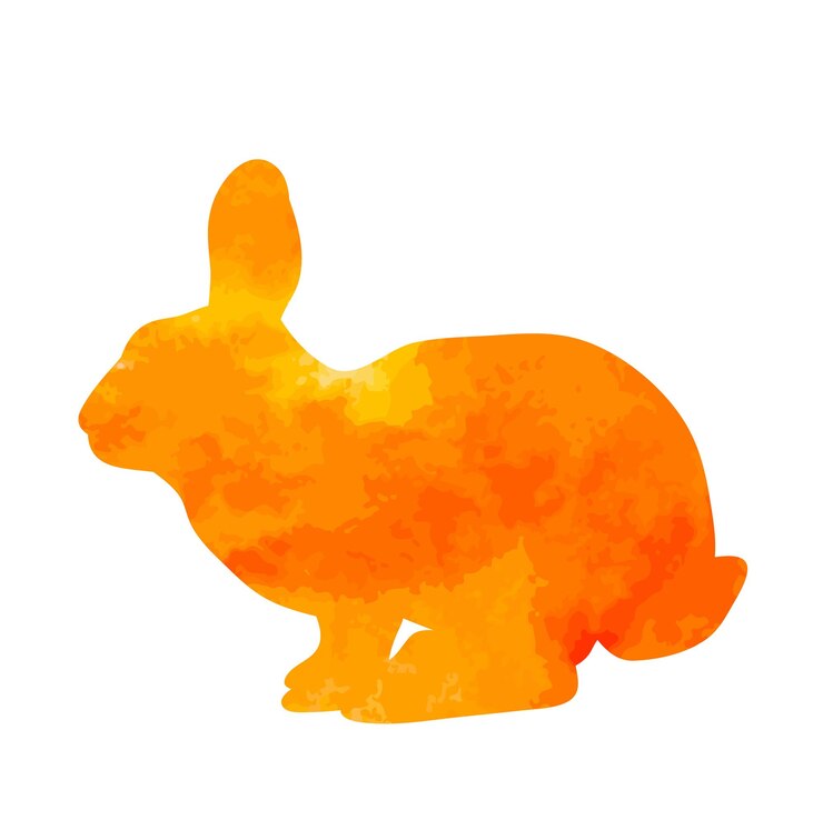 Vector acuarela aislada silueta de un conejo