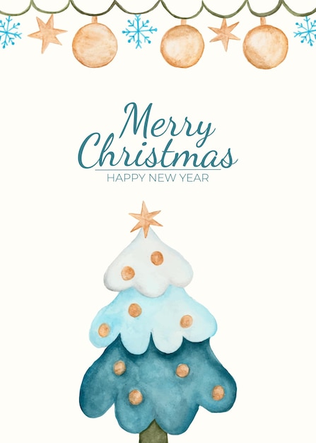 Acuarela árbol de Navidad como fondo