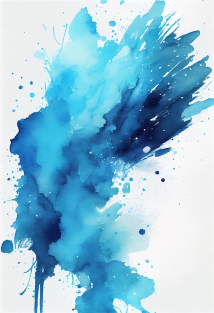 Acuarela azul minimalista creativa abstracta pintada a mano.