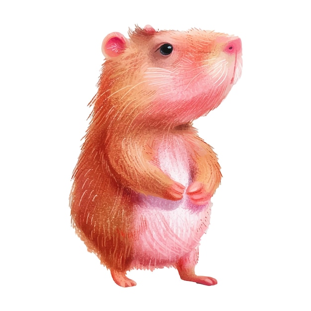 acuarela de capibara con fondo blanco 5