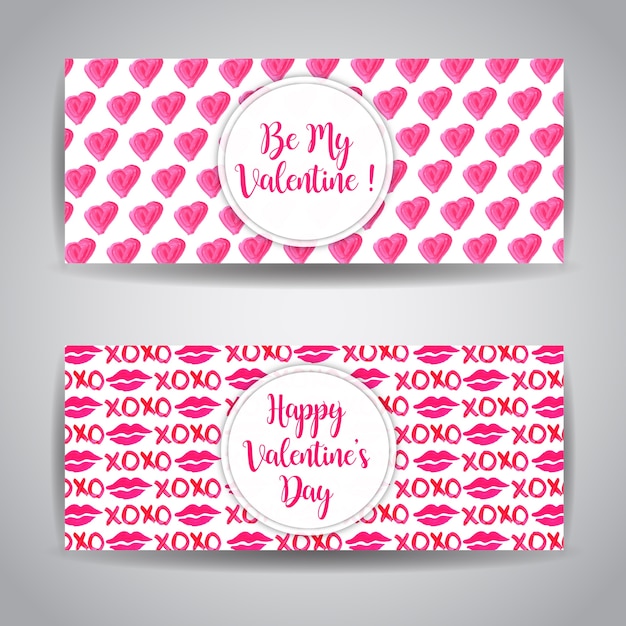 Vector acuarela colección valentine day banner