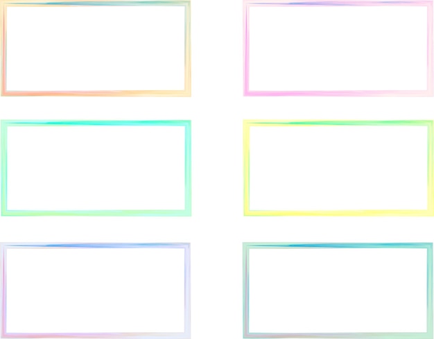 acuarela coloridos marcos rectangulares conjunto vector